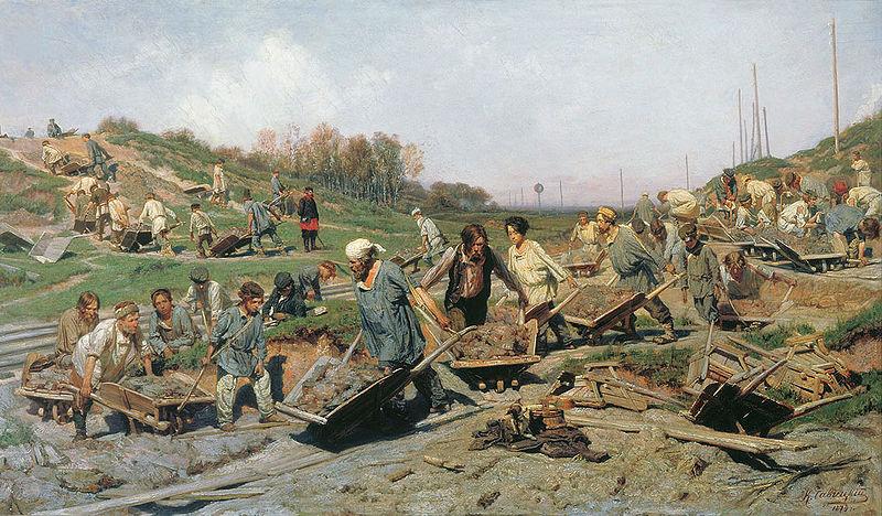 Konstantin Savitsky Repair work on the railroad oil painting image